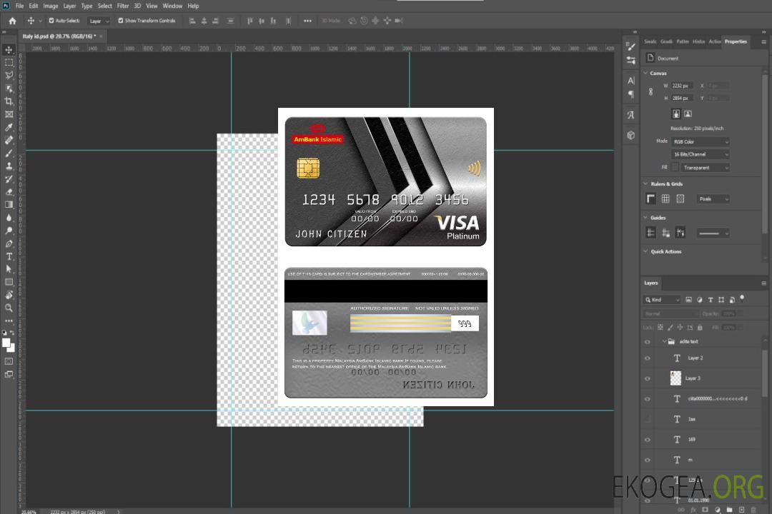 Carte Visa Platinum de la banque islamique AmBank de Malaisie template Carte Visa Platinum de la banque islamique AmBank de Malaisie template